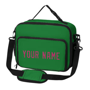 Custom Emerald Green Pink Lunch Bag