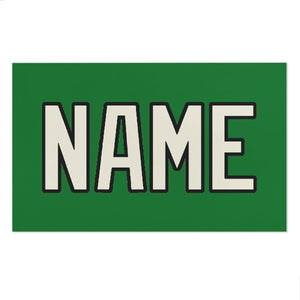 Custom Emerald Green Cream Beach Towel