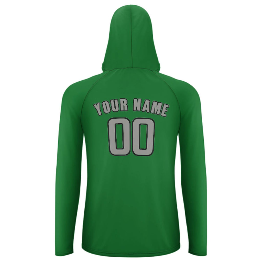 Custom Emerald Green Gray UV-Hoodie