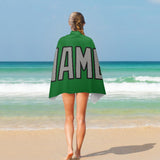 Custom Emerald Green Gray Beach Towel