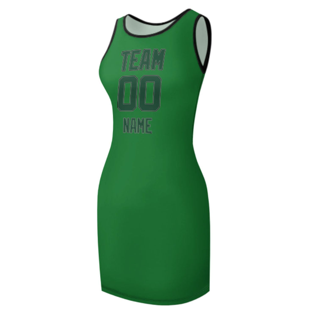 Custom Emerald Green Green Sleeveless Vest Dress