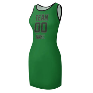 Custom Emerald Green Dark Green Sleeveless Vest Dress