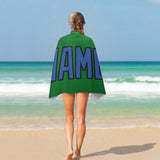 Custom Emerald Green Sky Blue Beach Towel