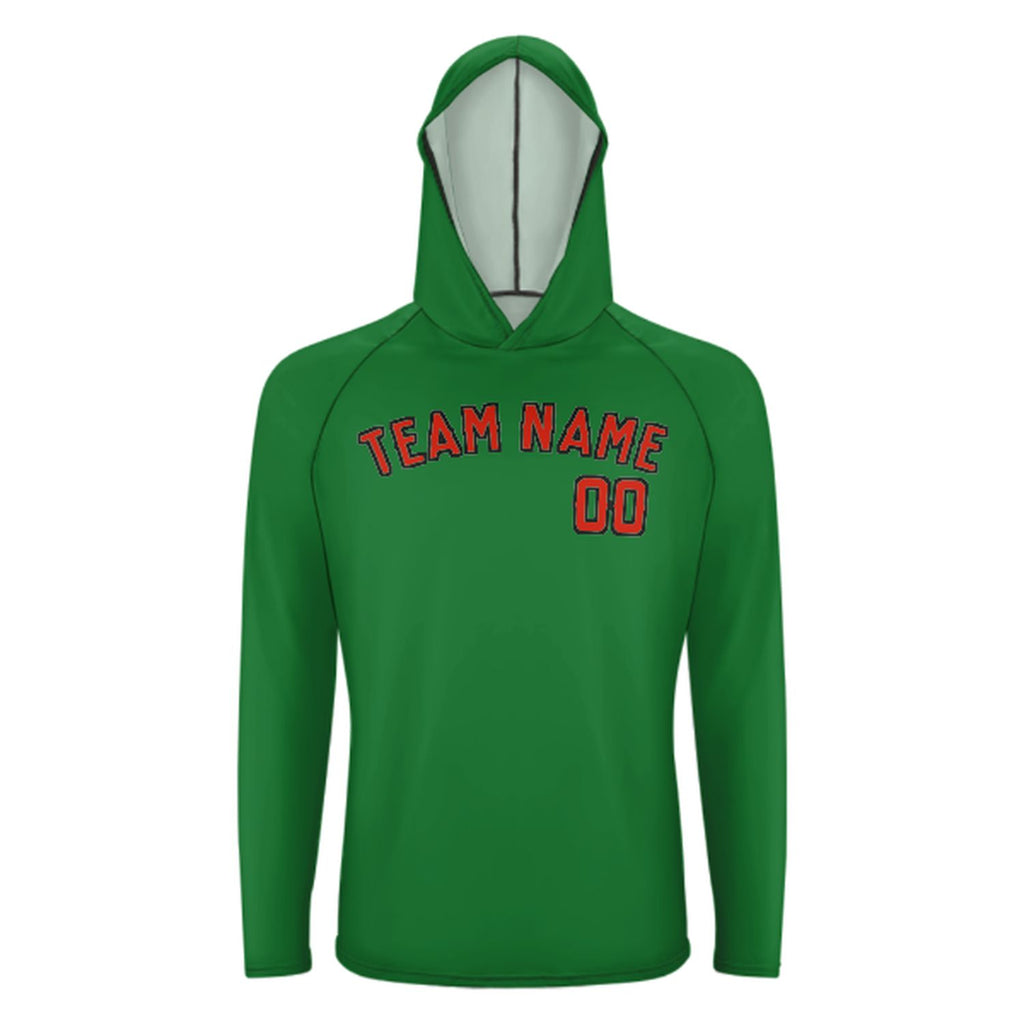 Custom Emerald Green Orange Red UV-Hoodie
