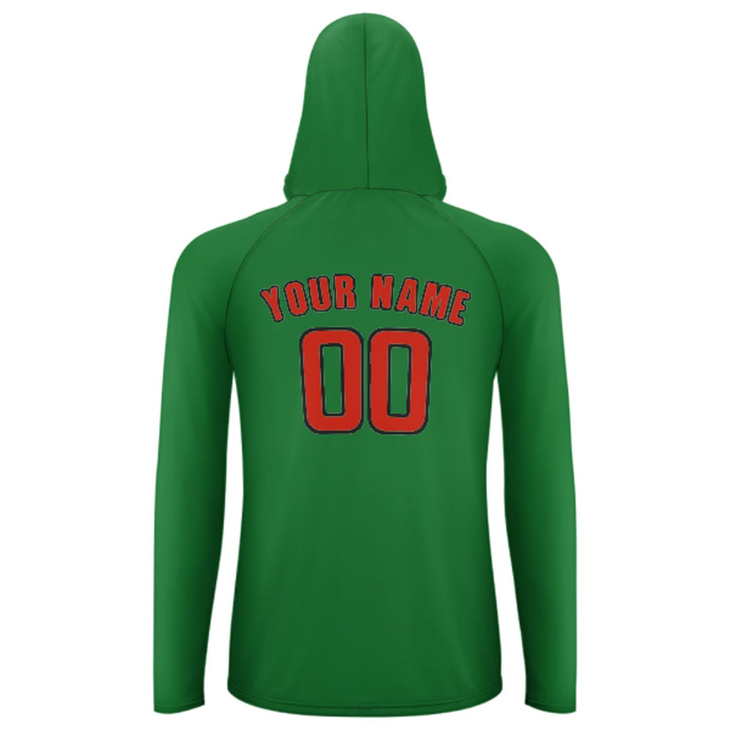 Custom Emerald Green Orange Red UV-Hoodie