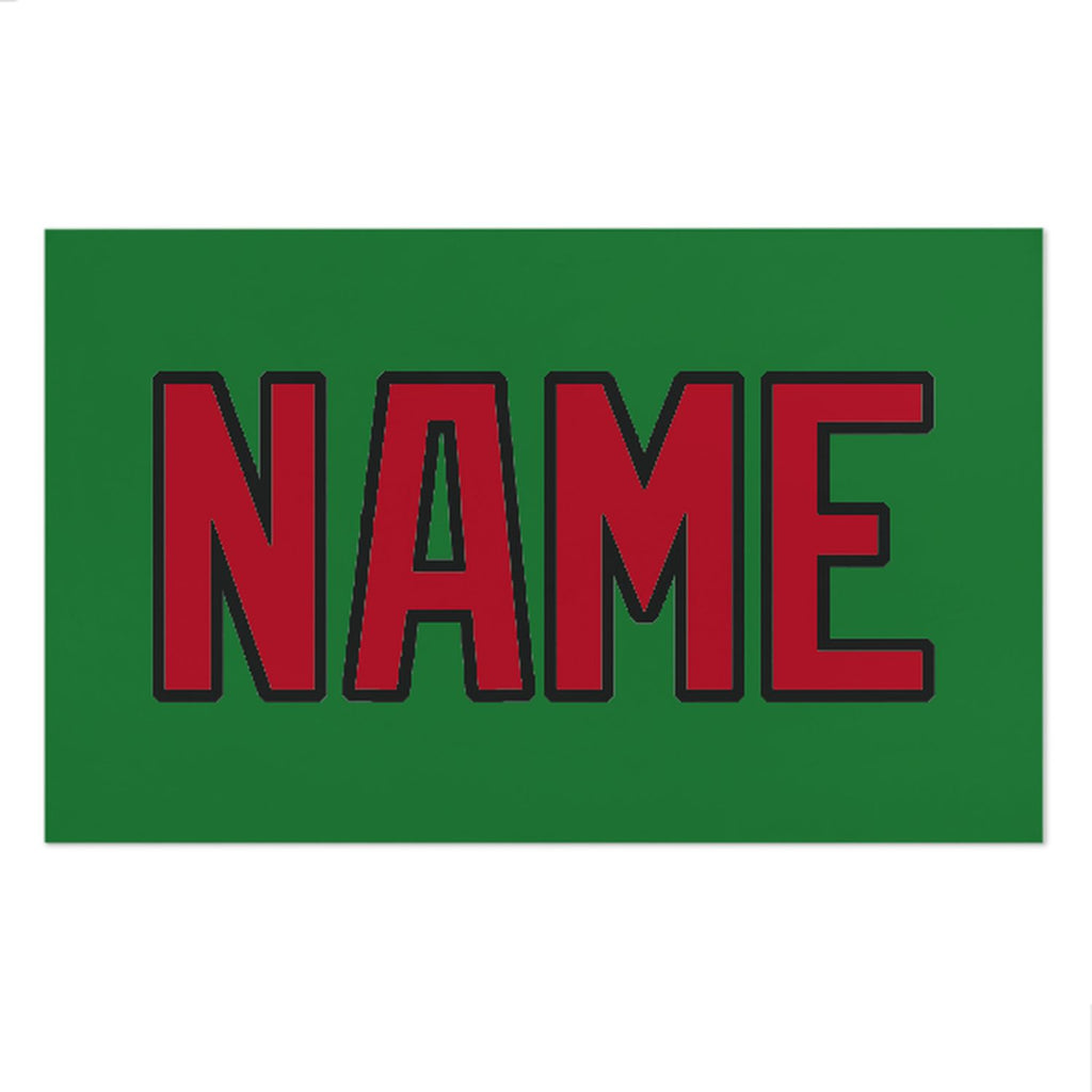 Custom Emerald Green Red Beach Towel