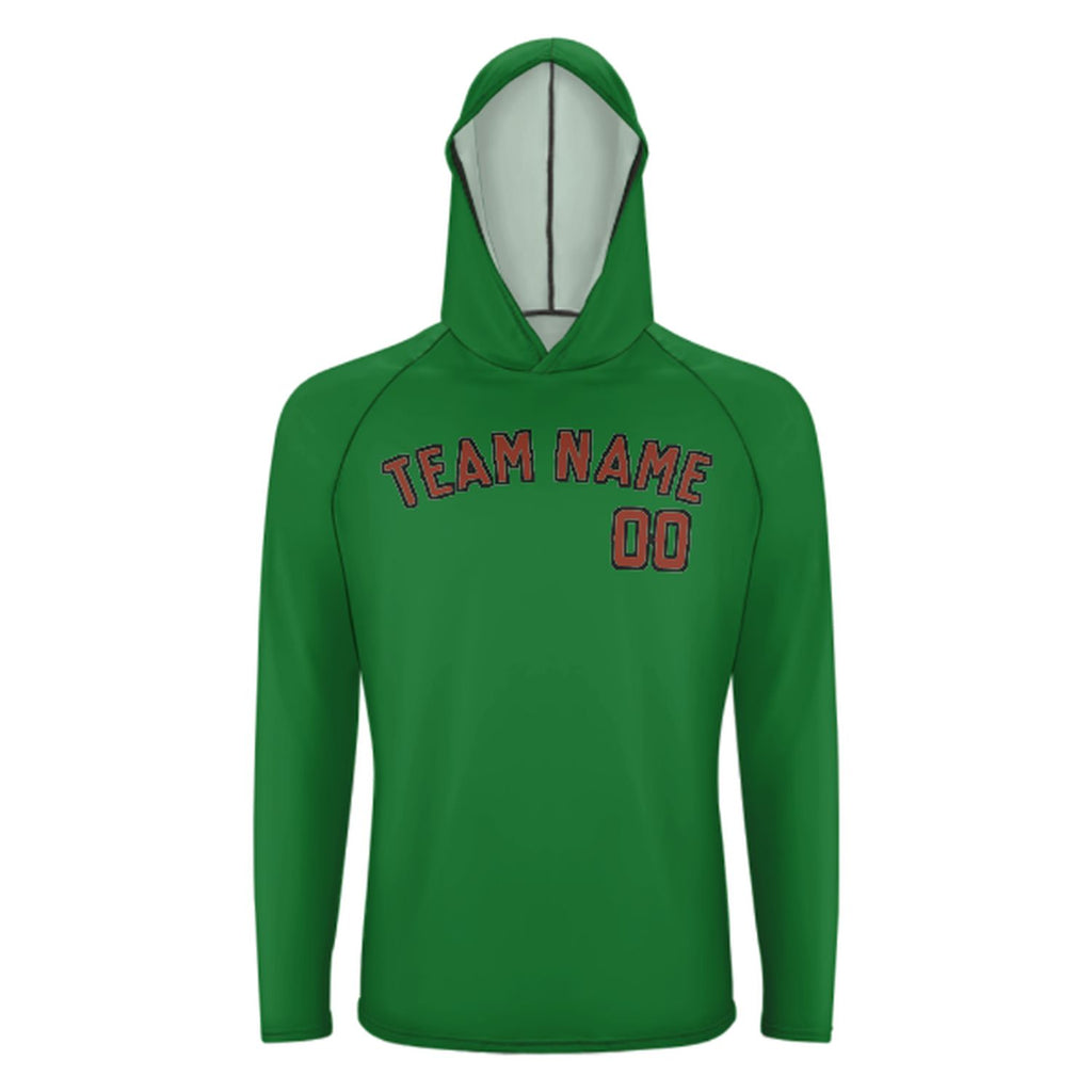 Custom Emerald Green Coral Red UV-Hoodie