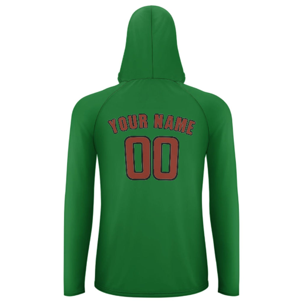 Custom Emerald Green Coral Red UV-Hoodie