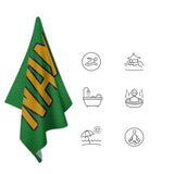 Custom Emerald Green Yellow Beach Towel