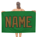 Custom Emerald Green Khaki Beach Towel