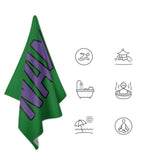 Custom Emerald Green Light Purple Beach Towel