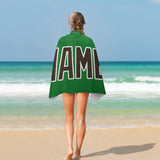 Custom Emerald Green Brown Beach Towel
