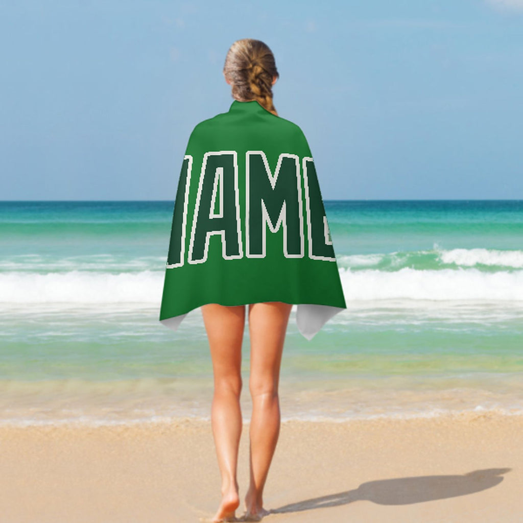 Custom Emerald Green Green Beach Towel