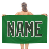 Custom Emerald Green Dark Green Beach Towel