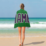 Custom Emerald Green Purple Beach Towel