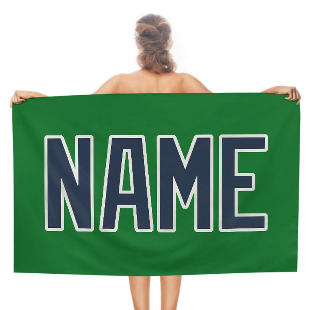Custom Emerald Green Blue Beach Towel