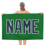 Custom Emerald Green Blue Beach Towel