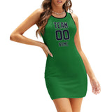 Custom Emerald Green Navy Sleeveless Vest Dress