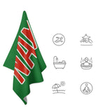 Custom Emerald Green Orange Red Beach Towel