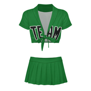 Custom Emerald Green Black Cheerleading Uniform Set
