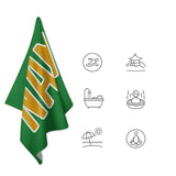 Custom Emerald Green Yellow Beach Towel