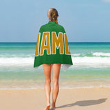 Custom Emerald Green Yellow Beach Towel