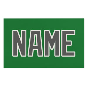 Custom Emerald Green Dark Grey Beach Towel