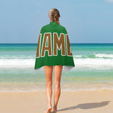 Custom Emerald Green Khaki Beach Towel