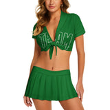 Custom Emerald Green Emerald Green Cheerleading Uniform Set