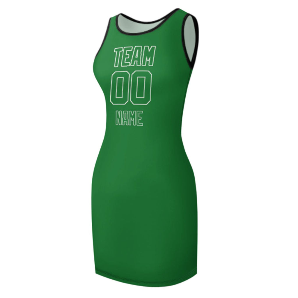 Custom Emerald Green Emerald Green Sleeveless Vest Dress