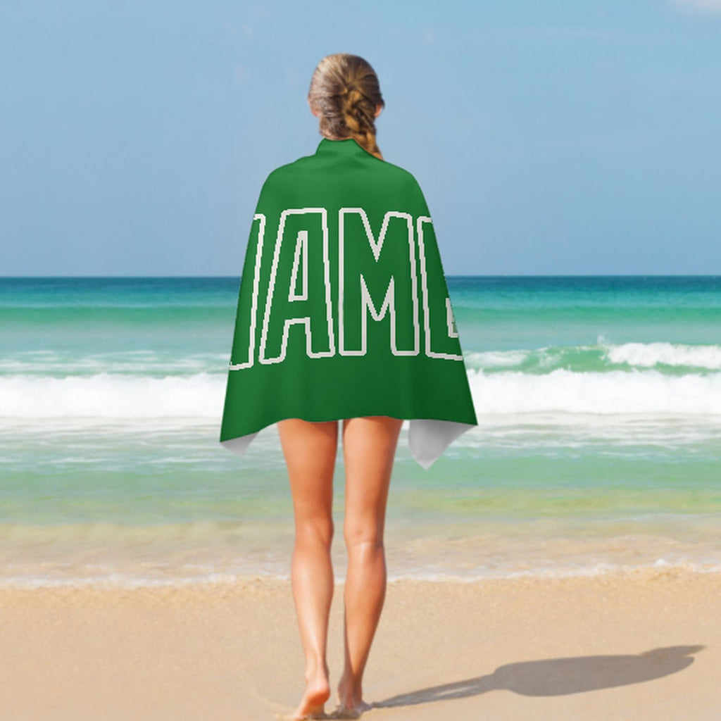 Custom Emerald Green Emerald Green Beach Towel