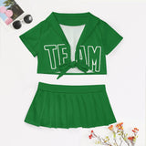 Custom Emerald Green Emerald Green Cheerleading Uniform Set