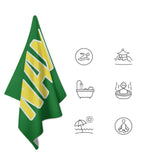 Custom Emerald Green Light Yellow Beach Towel