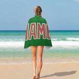 Custom Emerald Green Copper Rose Beach Towel