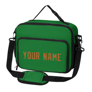 Custom Emerald Green Orange Lunch Bag