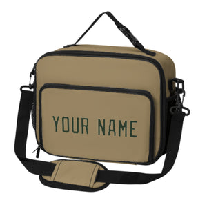 Custom Light Khaki Dark Green Lunch Bag
