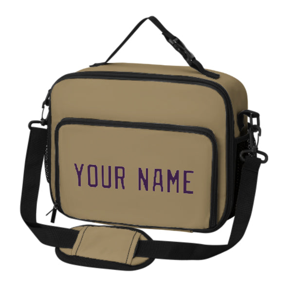 Custom Light Khaki Purple Lunch Bag