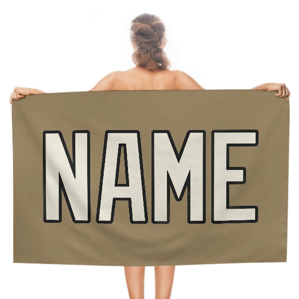 Custom Light Khaki Cream Beach Towel