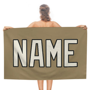 Custom Light Khaki Cream Beach Towel