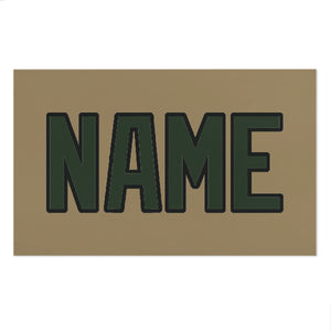 Custom Light Khaki Dark Green Beach Towel