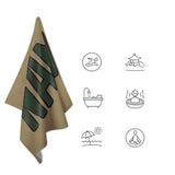 Custom Light Khaki Dark Green Beach Towel