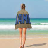 Custom Light Khaki Sky Blue Beach Towel