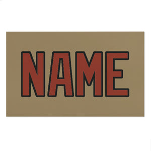 Custom Light Khaki Coral Red Beach Towel