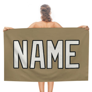 Custom Light Khaki White Beach Towel