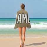 Custom Light Khaki White Beach Towel