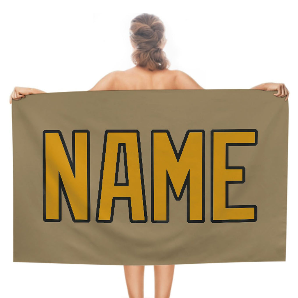 Custom Light Khaki Yellow Beach Towel