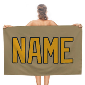 Custom Light Khaki Yellow Beach Towel