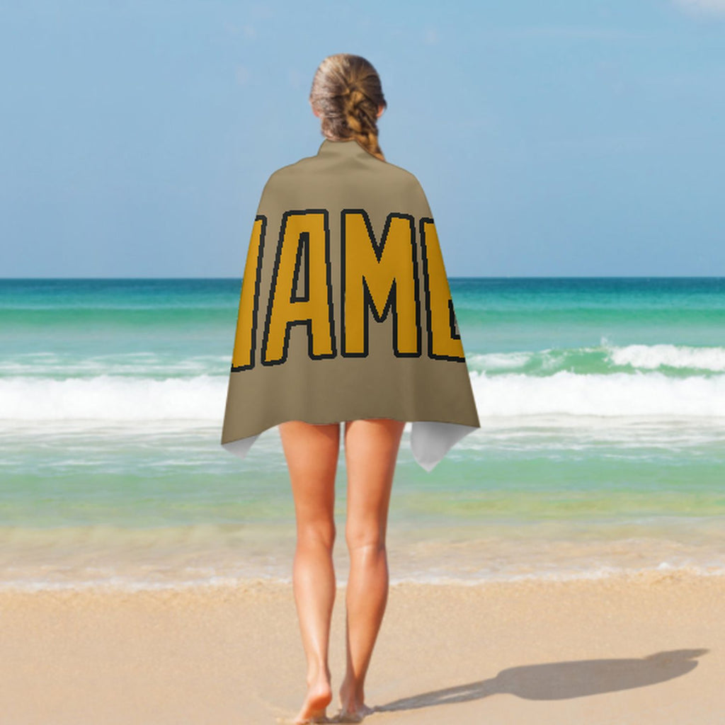 Custom Light Khaki Yellow Beach Towel