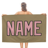 Custom Light Khaki Light Pink Beach Towel