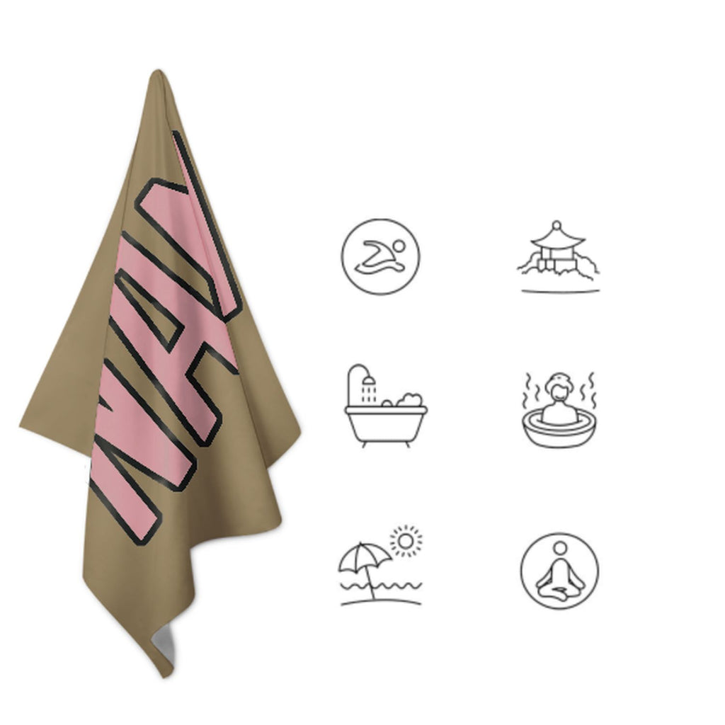 Custom Light Khaki Light Pink Beach Towel